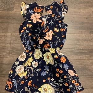 Floral Dark Blue Romper!